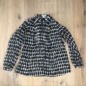 BANANA REPUBLIC Black & White Chiffon Tunic